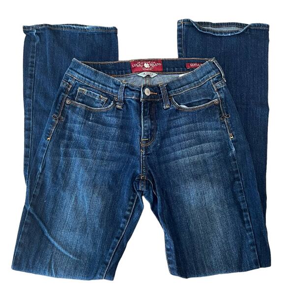 Lucky Brand Sofia Dark Rinse Boot Cut Jeans Size 4 27 - Picture 2 of 11